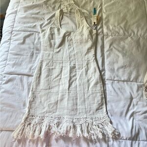 NWT Billabong Designers Closet 100% Cotton Macrame Dress Size Medium Low Back